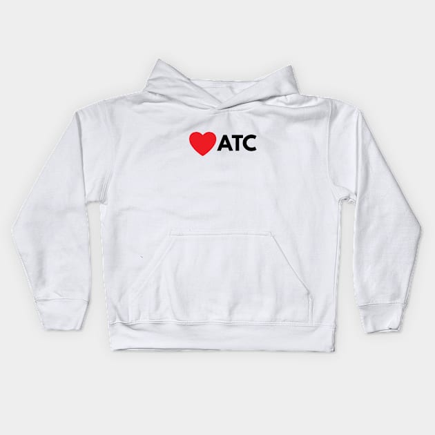 I Love ATC (Air Traffic Control) Kids Hoodie by Jetmike